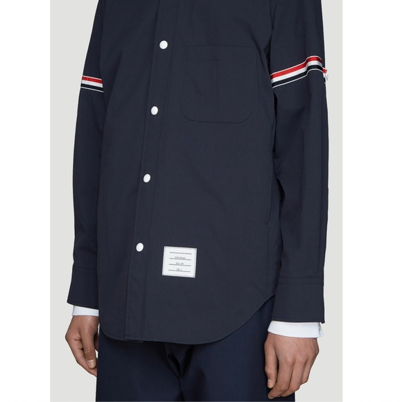 Thom Browne Nylon Armband Shirt Jacket in Navy Blue Size 1 (Small) Snap Front - Picture 15 of 16